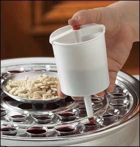 Needzo Religious Gifts White Plastic Push Button Communion Cup Filler Church Supplies, Fills Up to 25 Cups
