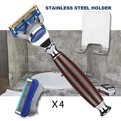 no logo Shaver Q Luxury Mens Gift Safety Razor Set Safety Razor Blades Shaving Stick Razor 5 Layers Razor Blades