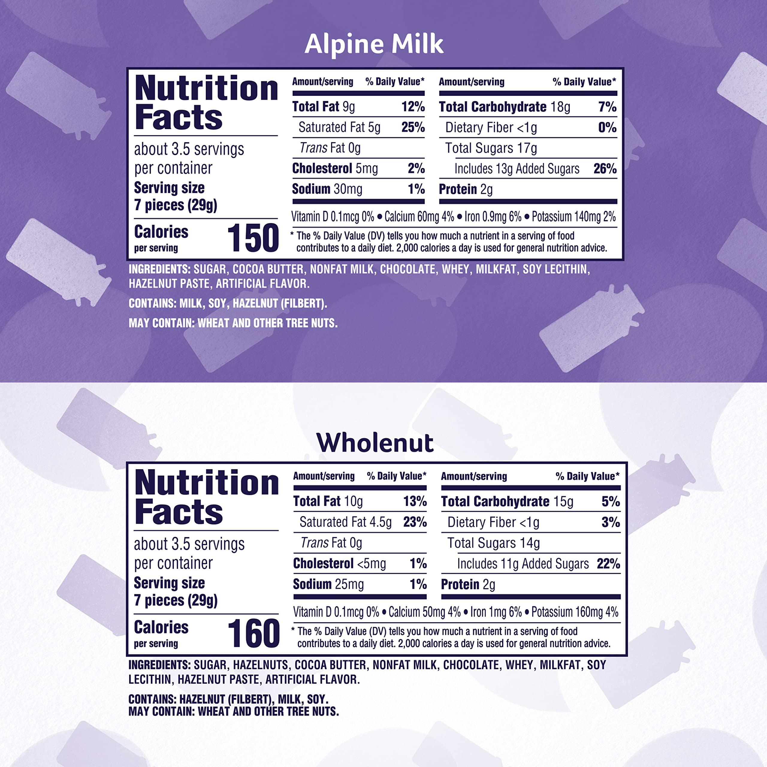 Milka Milka European Chocolate Bars Variety Pack, Alpine Milk Chocolate & Wholenut Hazelnut Chocolate, 10 - 3.52 oz Bars