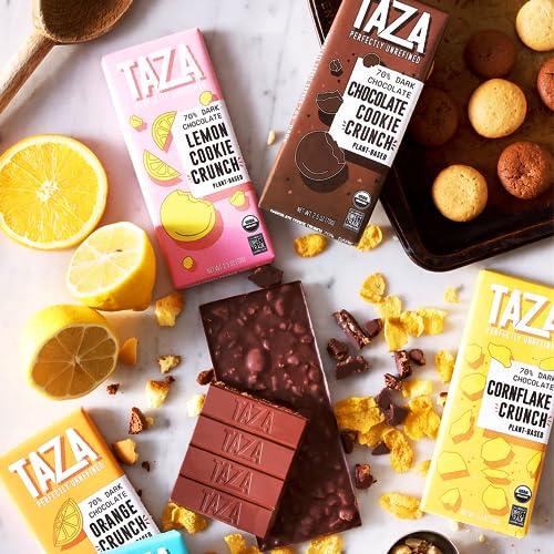 Taza Chocolate Taza Chocolate Organic Smooth & Crunchy 70% Dark Bar Variety Pack Bundle, 2.5 oz (4 count), Vegan
