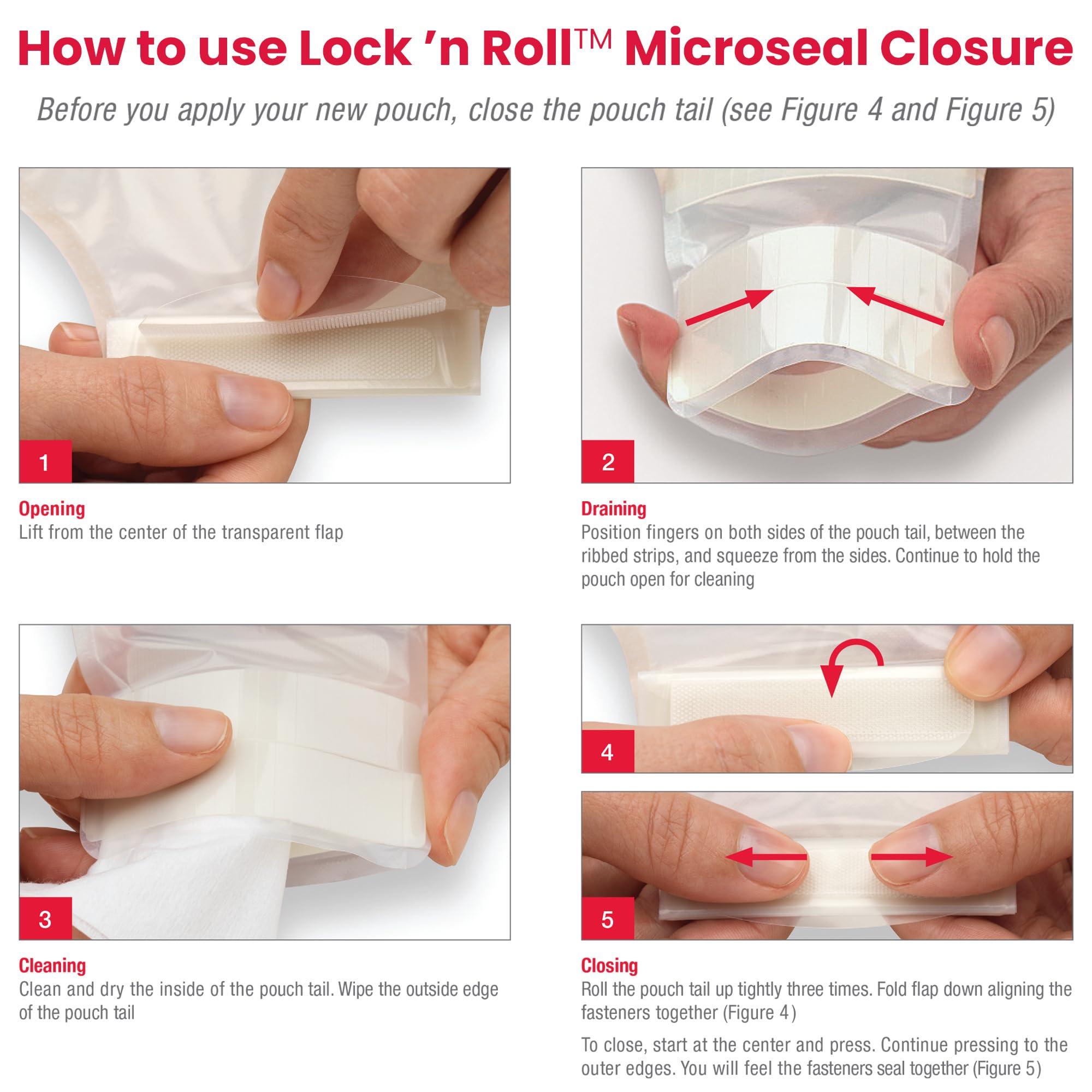 Hollister 5018194BX - New Image 2-Piece Drainable Pouch 2-3/4 with Filter, Lock N Roll, Transparent