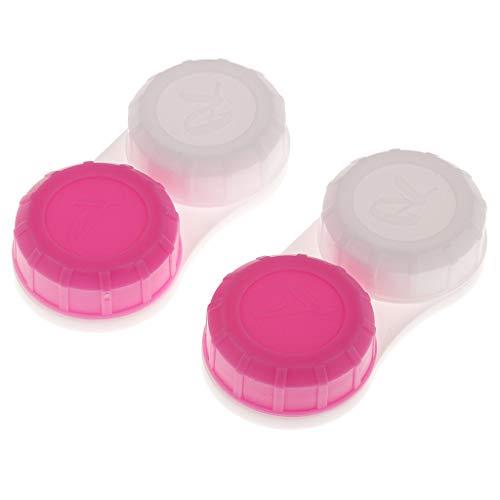 Inzopo Inzopo Double Contact Lenses Container Holder Storage Boxes Soak Eye Care red Pink