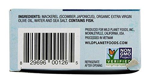 Wild Planet Wild Planet Mackerel Wild Fillet Extra Virgin Olive Oil, 4.40 oz
