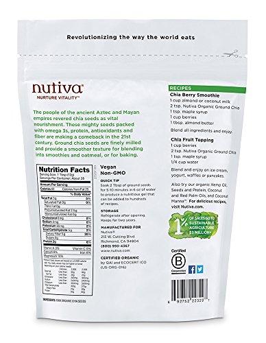 Nutiva Nutiva Organic, non-GMO, Raw, Premium Ground Chia Seeds, 12 Ounce