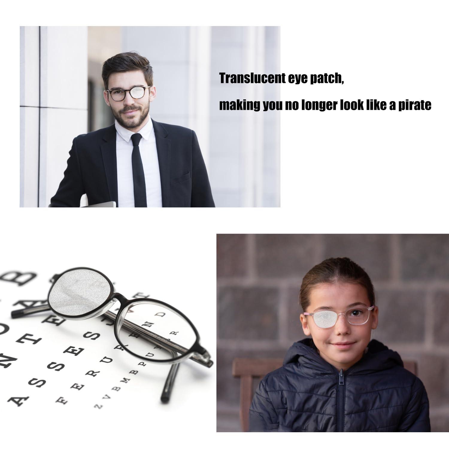 LUAATT LUAATT Translucent Eye Patch for Glasses for Vision Patching,6 Pack Translucent Eye Patch for Lazy Eye Amblyopia Strabismus and After Surgerysurgery