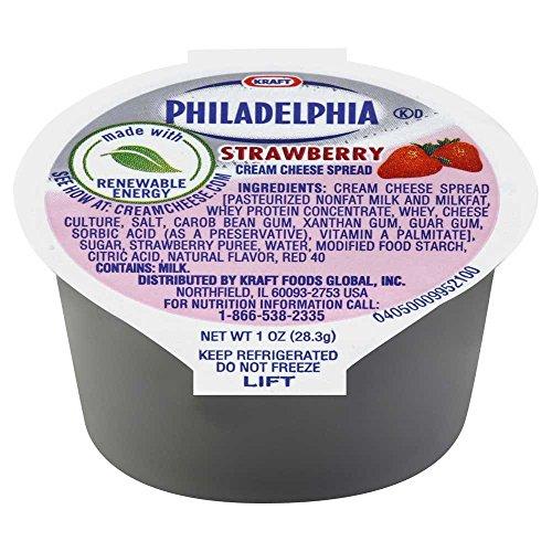 Philadelphia Kraft Philadelphia Strawberry Cream Cheese - Cup, 1 Ounce -- 100 per case.