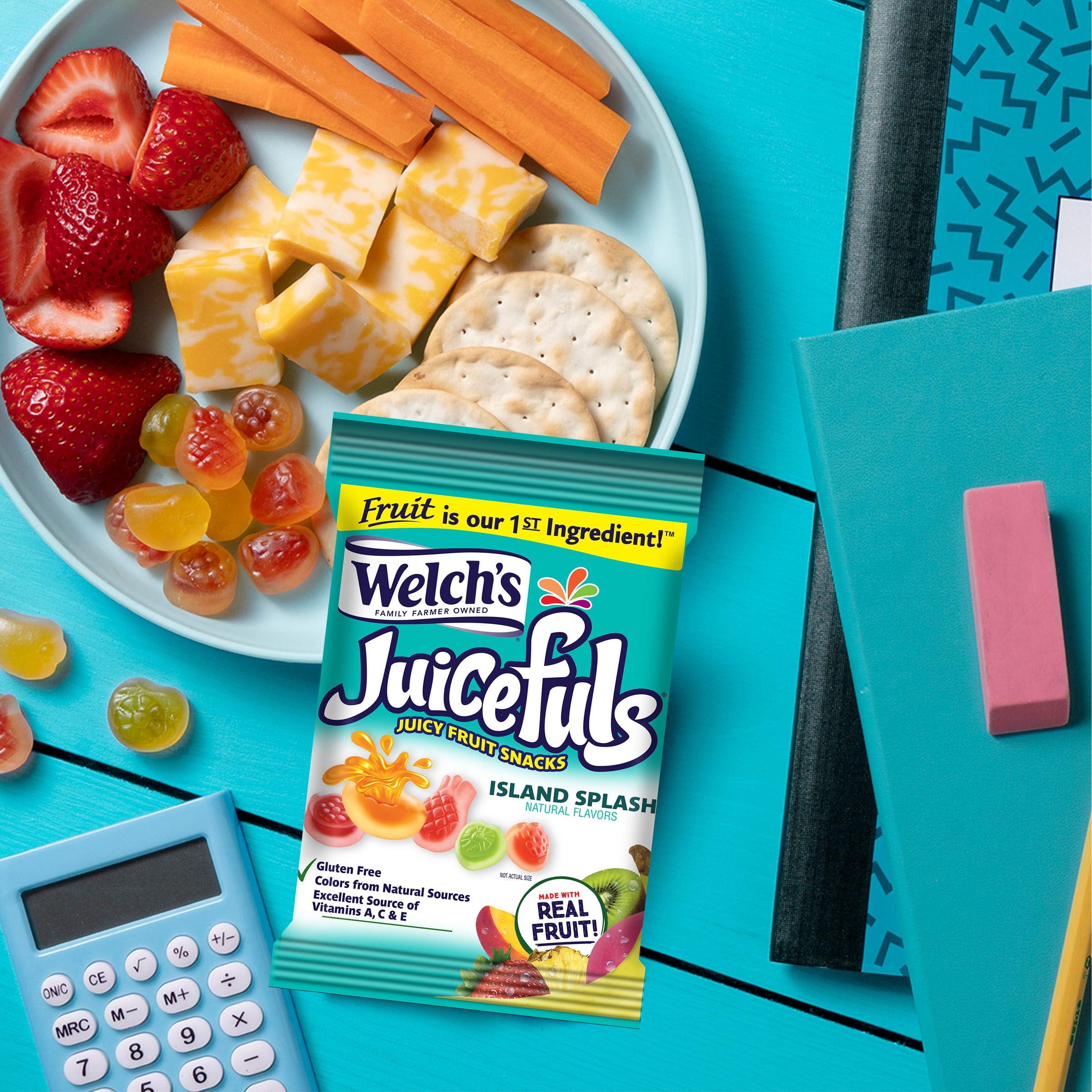 Welch's Welch\'s Juicefuls Juicy Fruit Snacks, Mixed Fruit, Berry Blast & Island Splash Fruit Gushers Variety Pack, Great For School Lunches, Gluten Free, 4 Oz Individual Single Serve Bags (Pack Of 12)