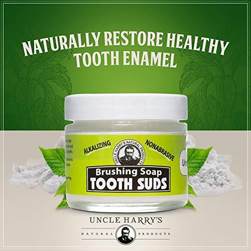 Uncle Harry's Uncle Harry's Non-Abrasive Unscented Brushing Soap Tooth Suds | Natural Remineralizing Toothpaste Freshens Breath & Promotes Enamel | Vegan Fluoride Free Toothpaste (2 oz)