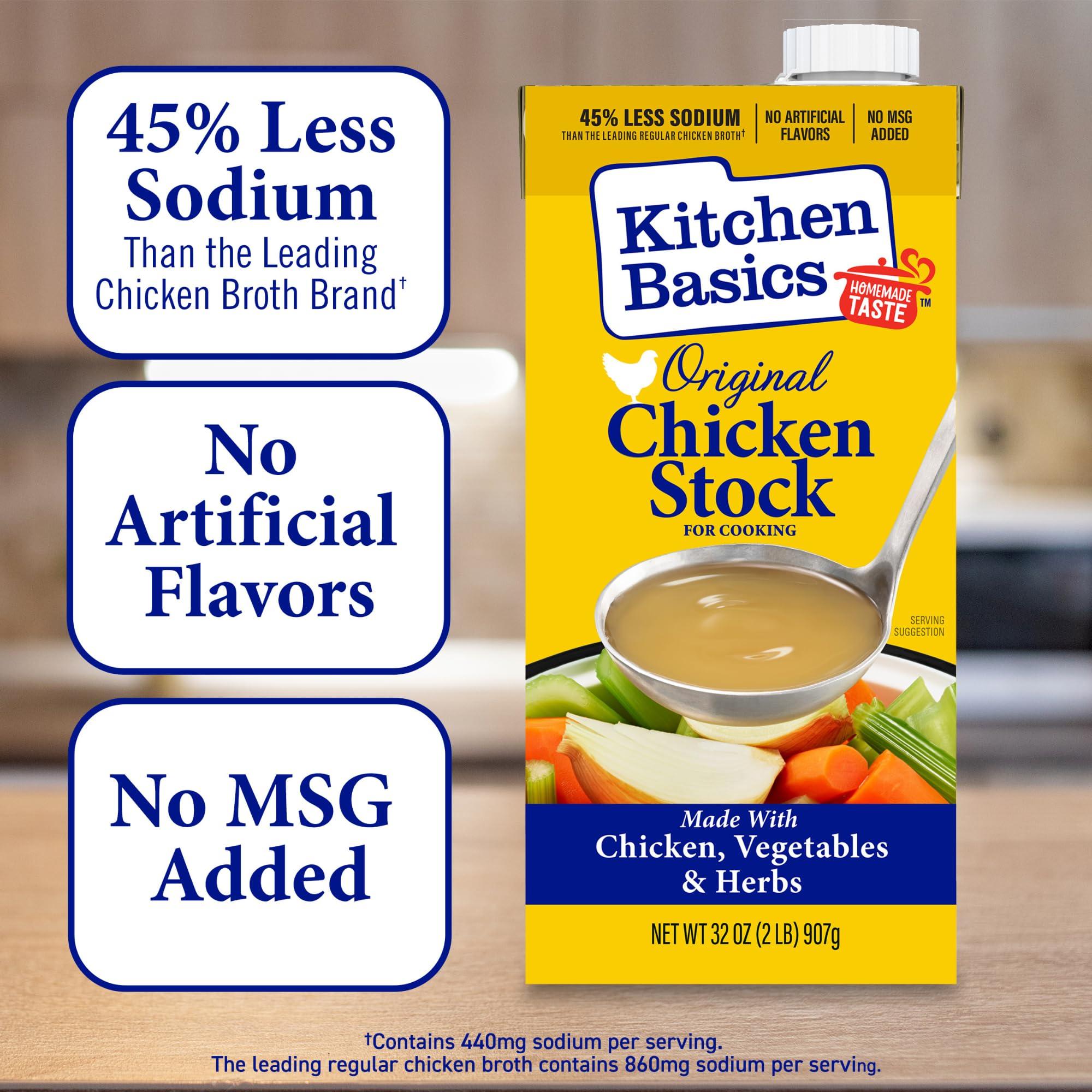 Kitchen Basics Kitchen Basics Original Chicken Stock, 32 oz (Pack of 12) | No Artificial Flavors, Gluten Free, No MSG added |