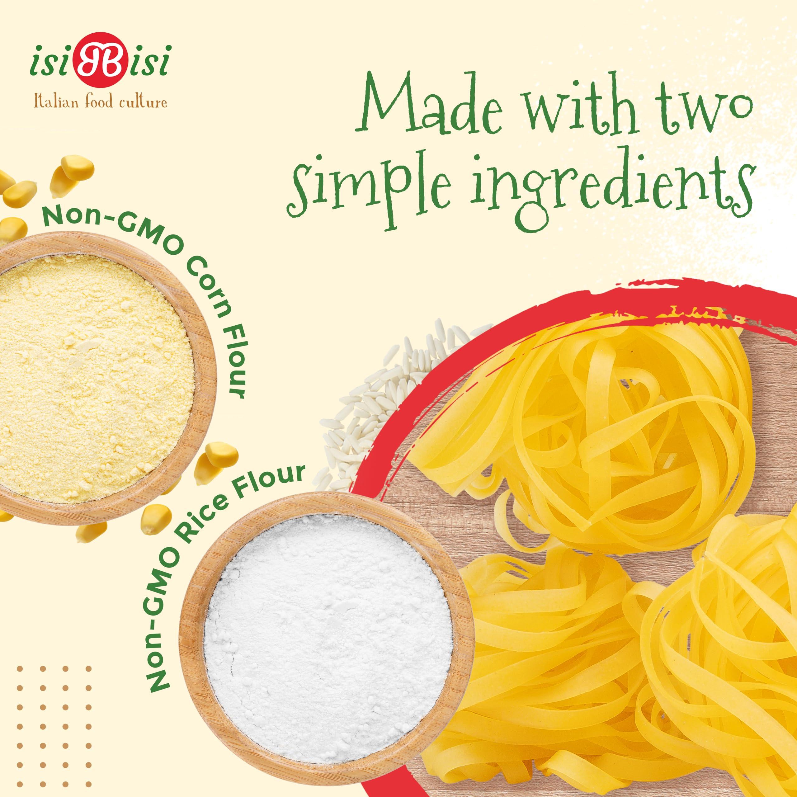 isiBisi isiBisi Gluten Free Fettuccine Nest Italian Pasta Noodles Healthy, Authentic, Corn and Rice Pasta Vegan, Non-GMO, Made in Italy Organic Pasta (2-Pack)