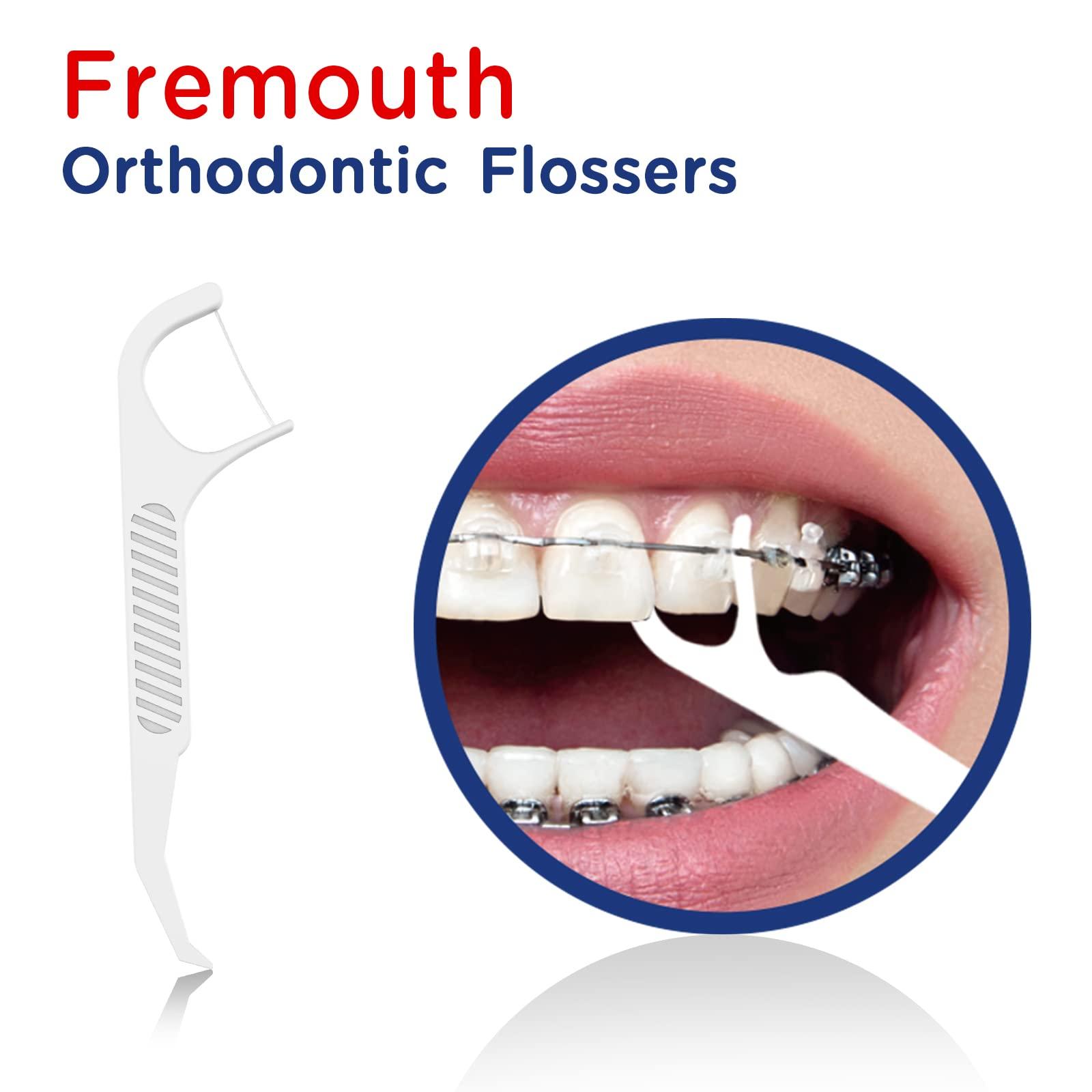 Fremouth Fremouth Orthodontic Flossers for Braces - Ortho Dental Floss Picks, 100 Count (Pack of 5), with a Travel Case