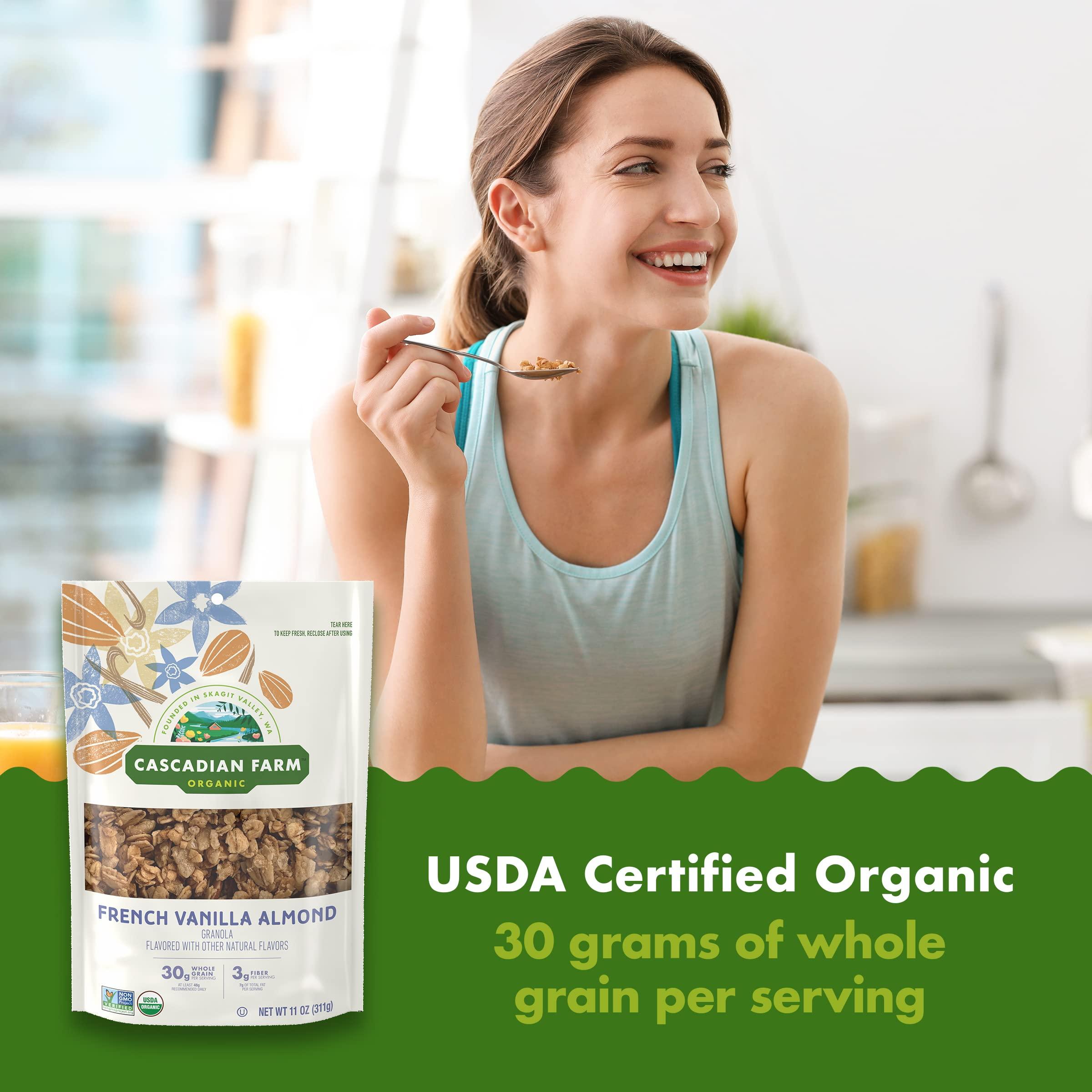 Cascadian Farm Cascadian Farm Organic Granola, French Vanilla Almond Cereal, Resealable Pouch, 11 oz