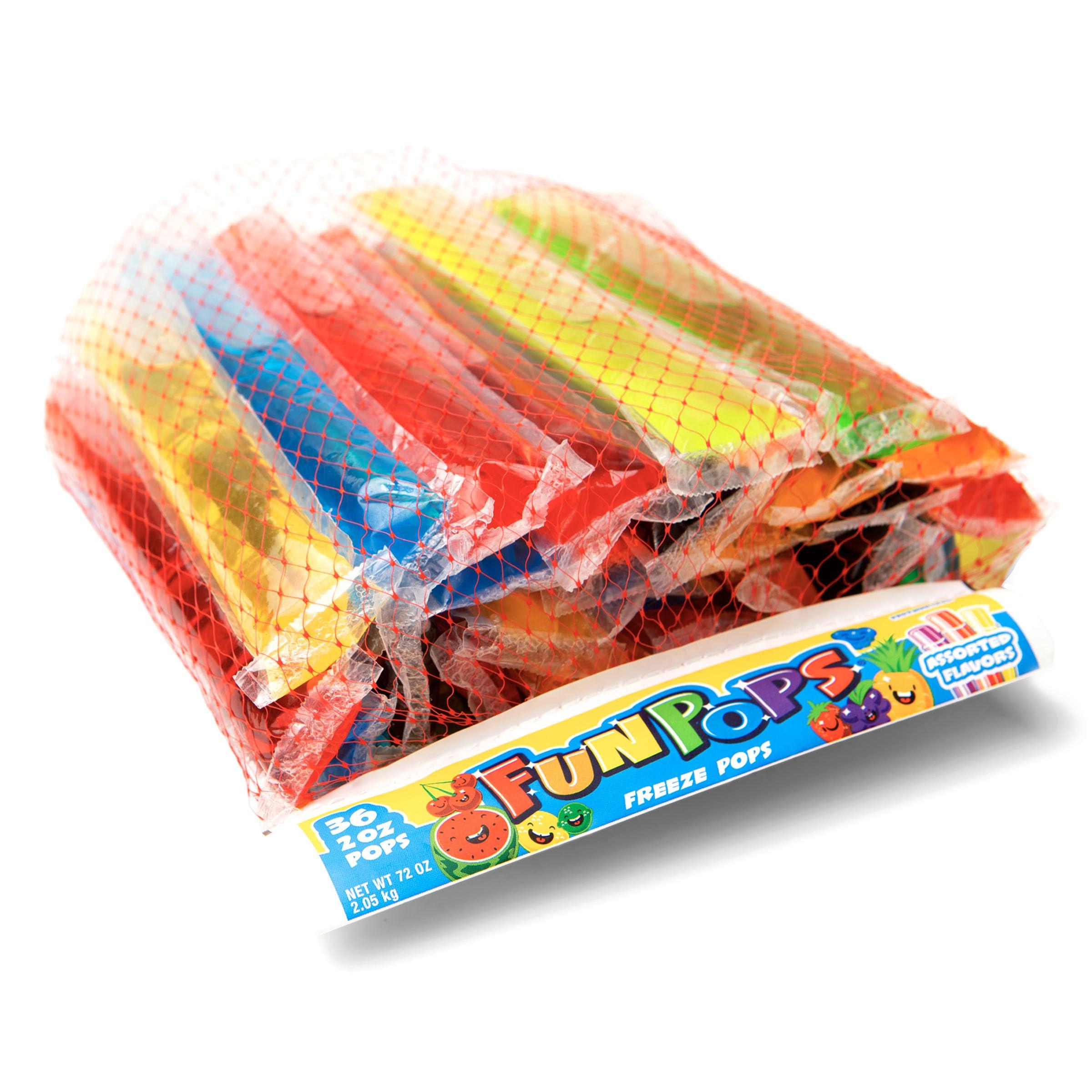 FUNPOPS FunPops Frozen Ice Pops, 36-Fruit Flavored Freeze Pops, Frozen Summer Snack For All Ages, Low Calorie