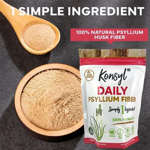 Konsyl Konsyl Daily Psyllium Fiber, 3 Pack, 360g Gusset Bag, Gluten Free, Non GMO, Keto Friendly, Unflavored, Easy Mixing Fiber