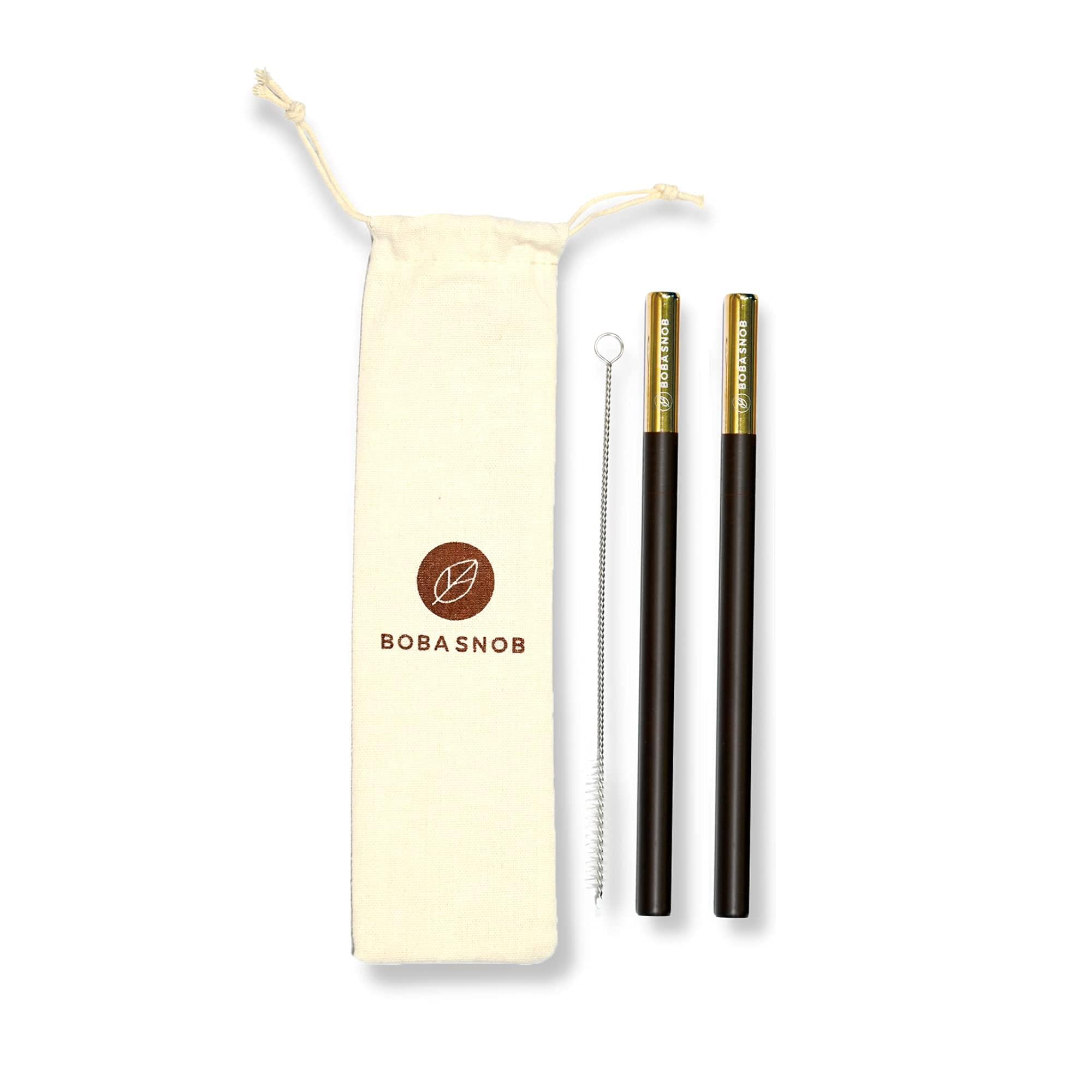 Boba Snob Premium DIY Boba Tea Kit - 5 Organic Teas - 32 oz Boba - 2 Stainless Steel Straws - Teaspoon - Brown Sugar Non-Dairy Creamer To Make The Perfect Bubble Tea Drink At Home!