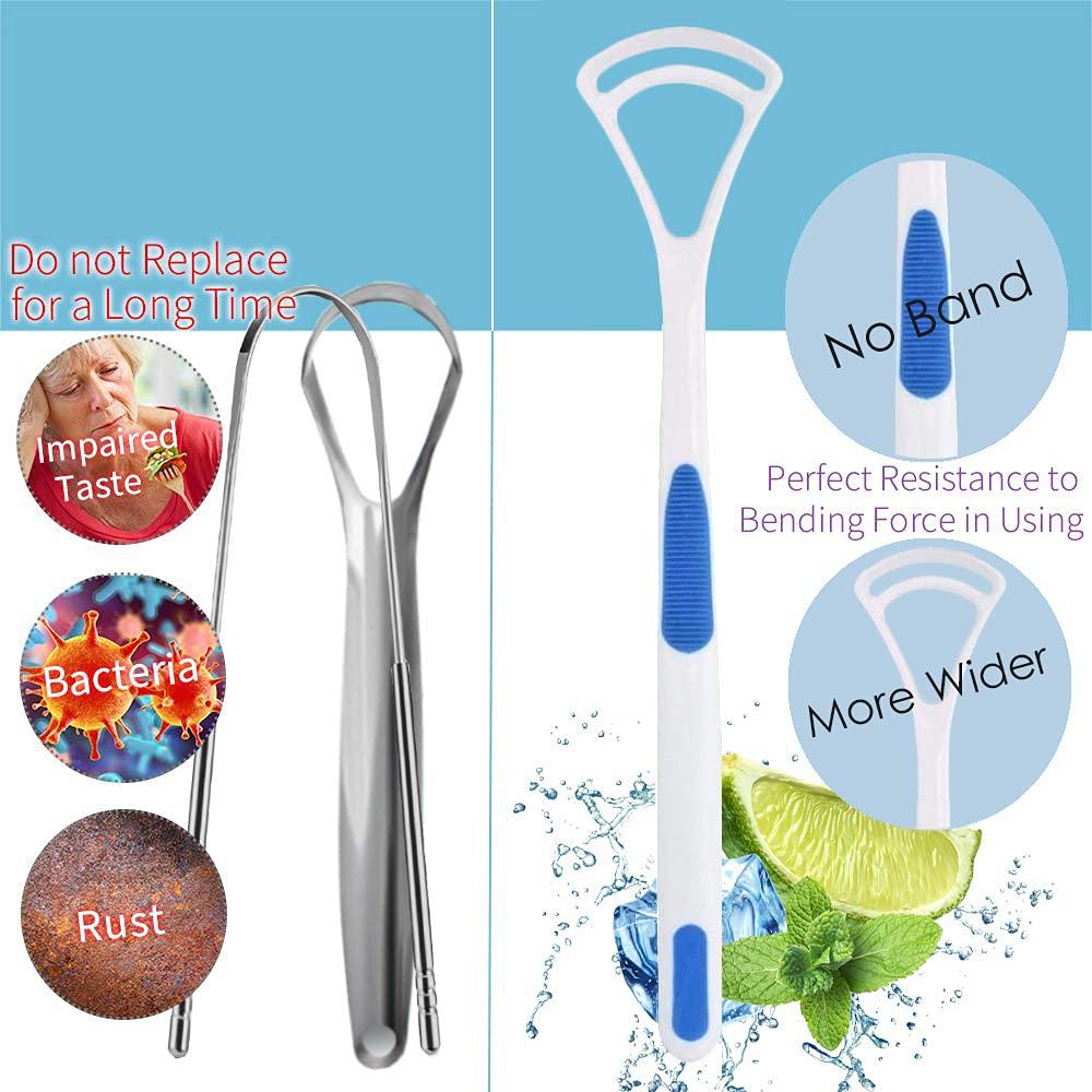 Nurpi Nurpi Plastic Tongue Cleaner for Adults and Kids Fights Bad Breath Oral Care Tongue Cleaner, Easy to Use Travel Friendly- Pack of 2