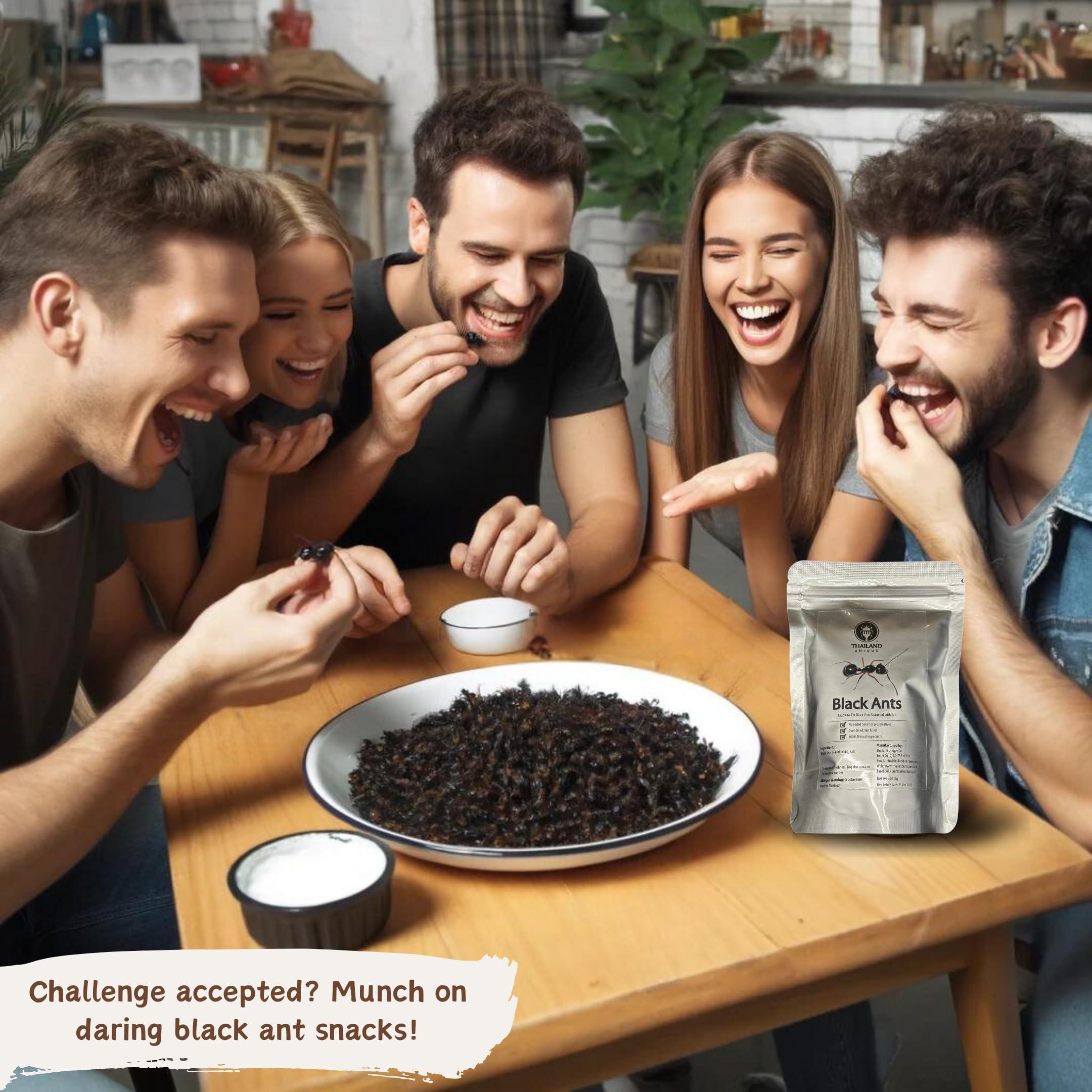 Thailand Unique Thailand Unique Black Ants Salted - 5 Gram Bag of Dyhydrated Edible Insects for Humans, Healthy Superfood Bugs Weird Unusual Snack Gift