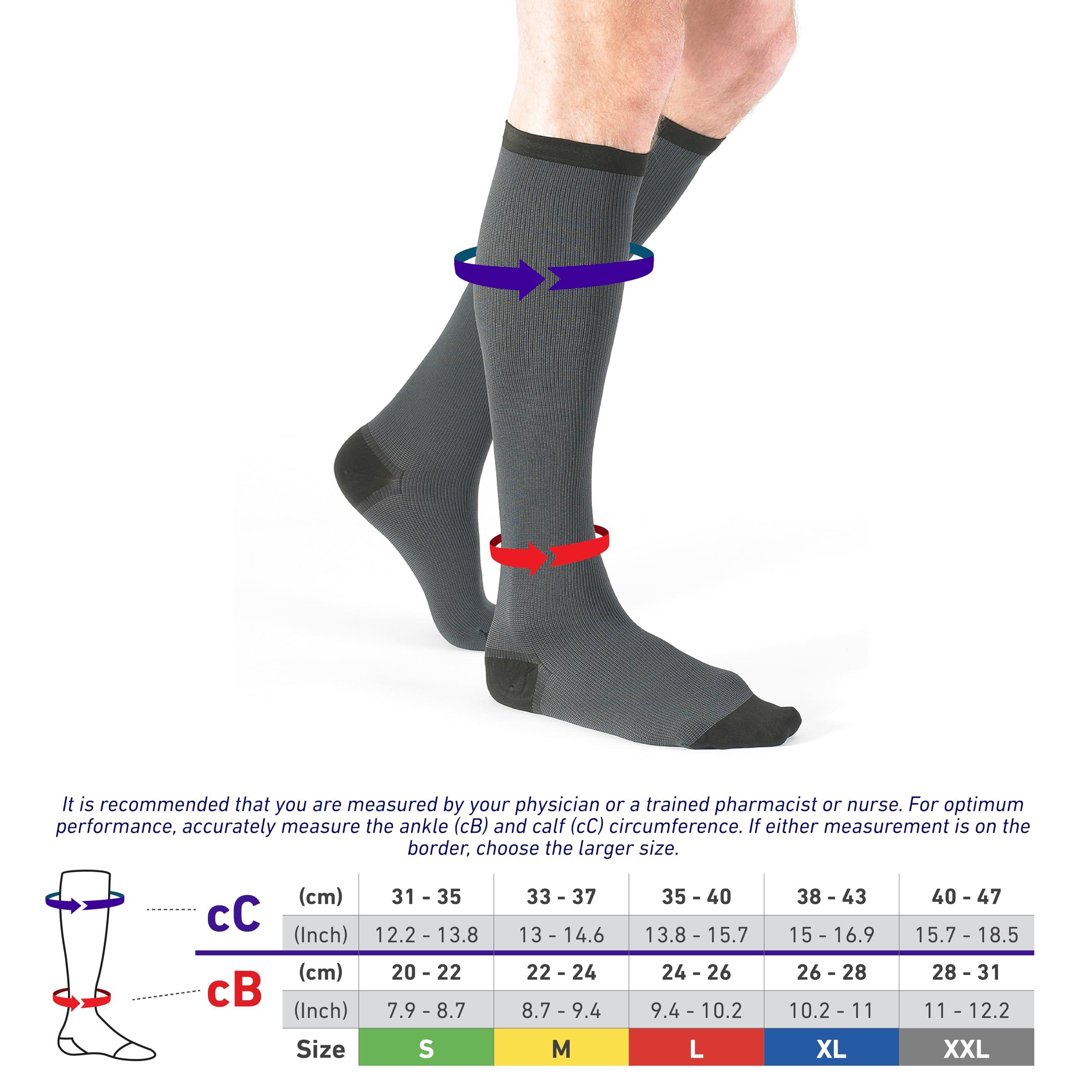 Neo-G Neo G Therapeutic Compression Socks Men 20-30 mmhg knee high - for spider or varicose veins, swollen legs, feet, ankles, treating mild edema. Mens compression socks for swelling - Black - XXL