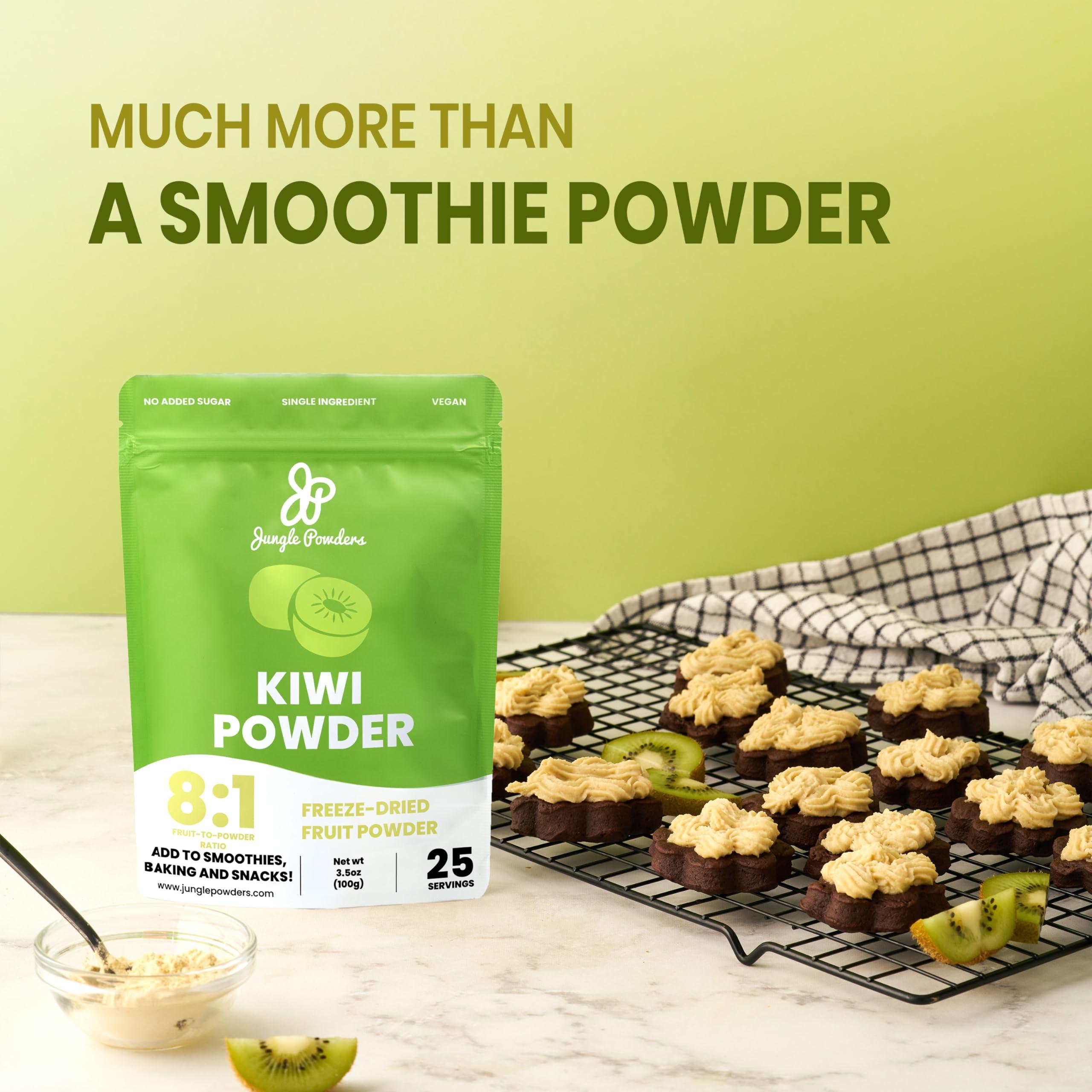 Jungle Powders Jungle Powders Organic Passion Fruit Powder 5oz & Kiwi Fruit Powder 3.5oz - Freeze-Dried Superfood Extracts for Baking, Smoothies, Juices, & Cooking, Non-GMO and Additive-Free