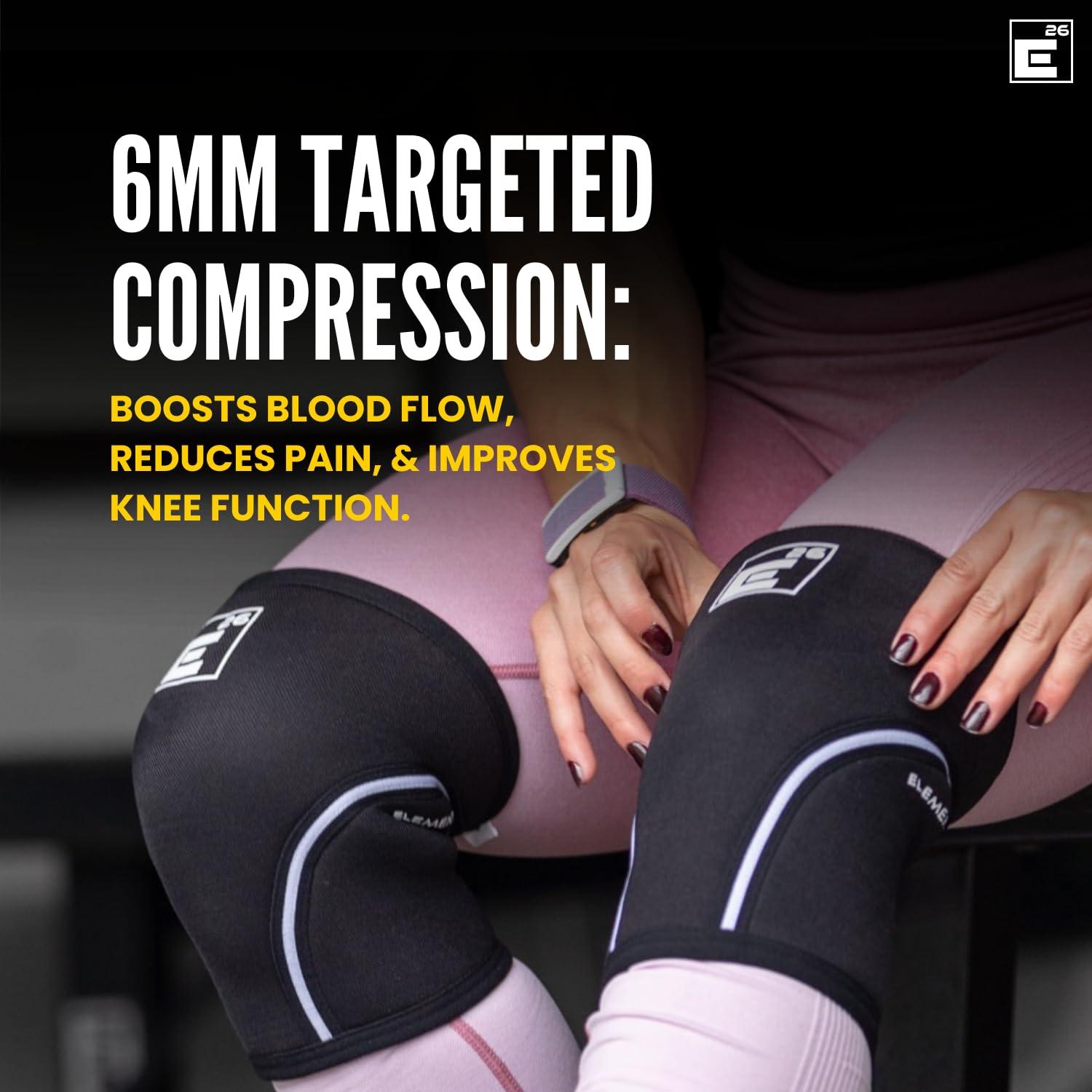 Element 26 Knee Sleeves for Weightlifting (Sold as a Pair) - 6mm Neoprene for Knee Compression, Mobility, and Warmth - Perfect for Functional Fitness, Squats, Deadlifts, Olympic Lifting (Extra Large)