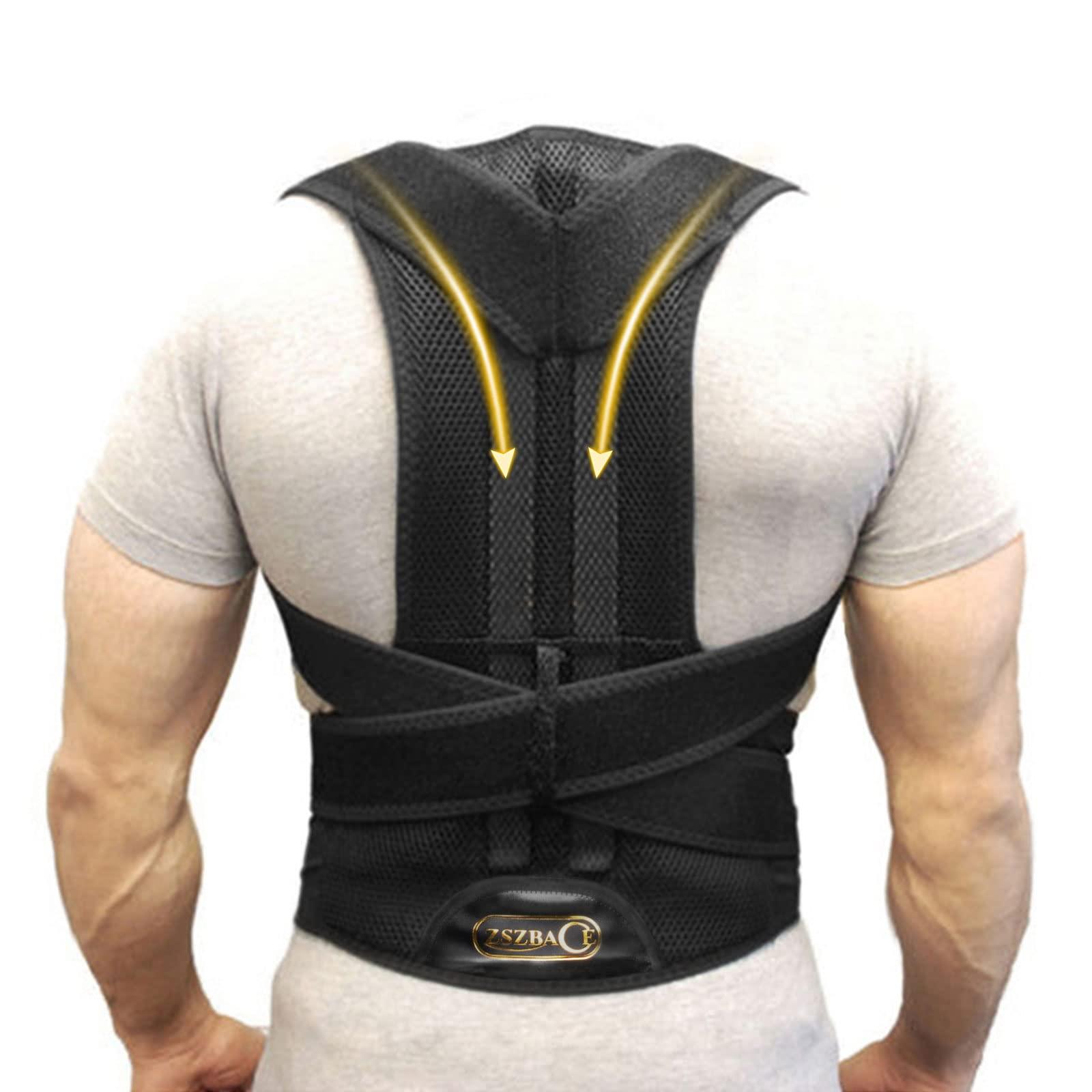 ZSZBACE ZSZBACE Back Brace Posture Corrector for Men and Women, Full Adjustable for Upper and Lower Back Pain Relief- Scoliosis Hunchback Thoracic Spine Corrections and Back Support