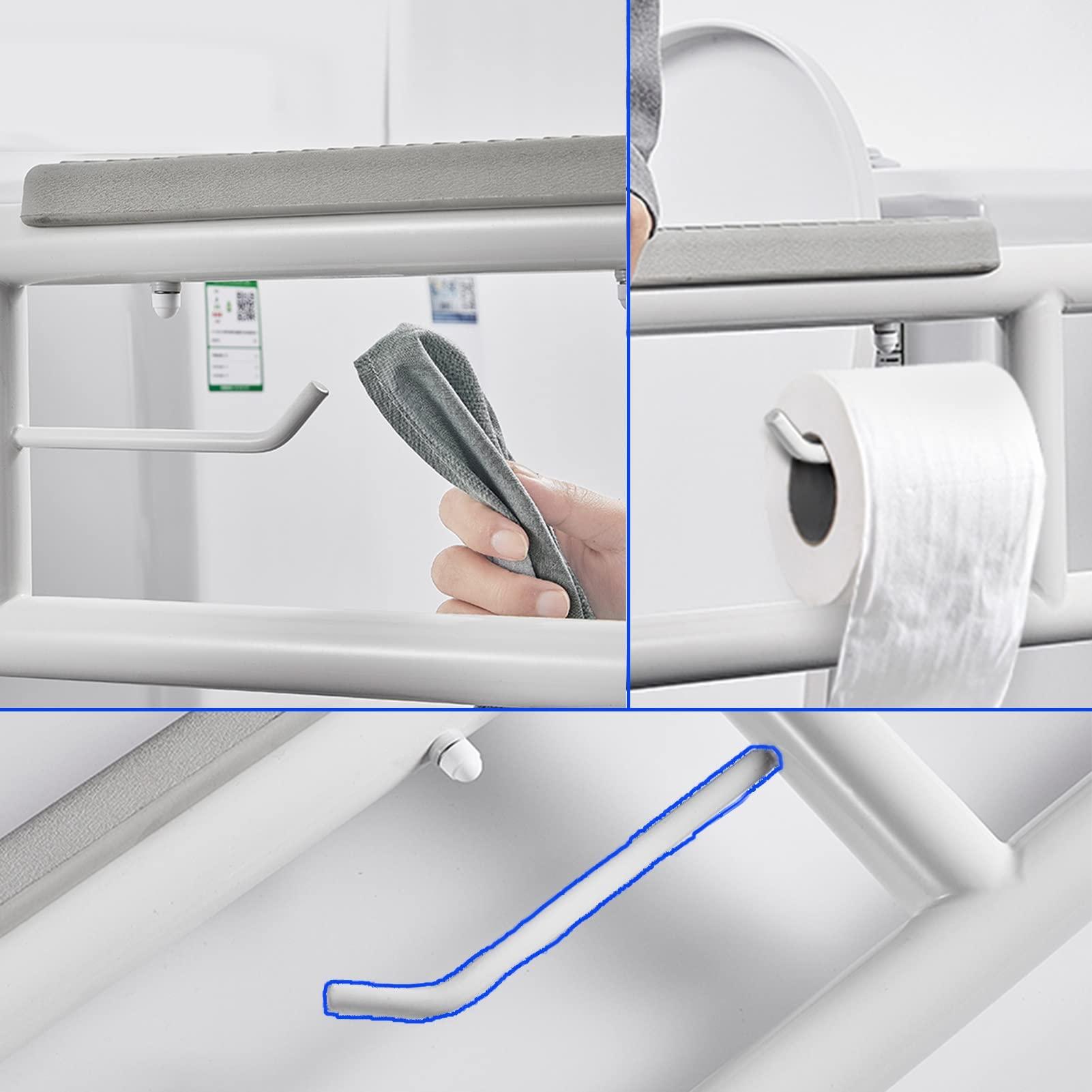 GUAWJRZDP Foldable Toilet Grab Bar,Drop Down Grab Rail,Bathroom Support,90folding, stable support,non-slip,with tissue holder,Be applicable elderly,disabled,pregnant women Toilet Rails ( Size : 70cm(27.55in) )