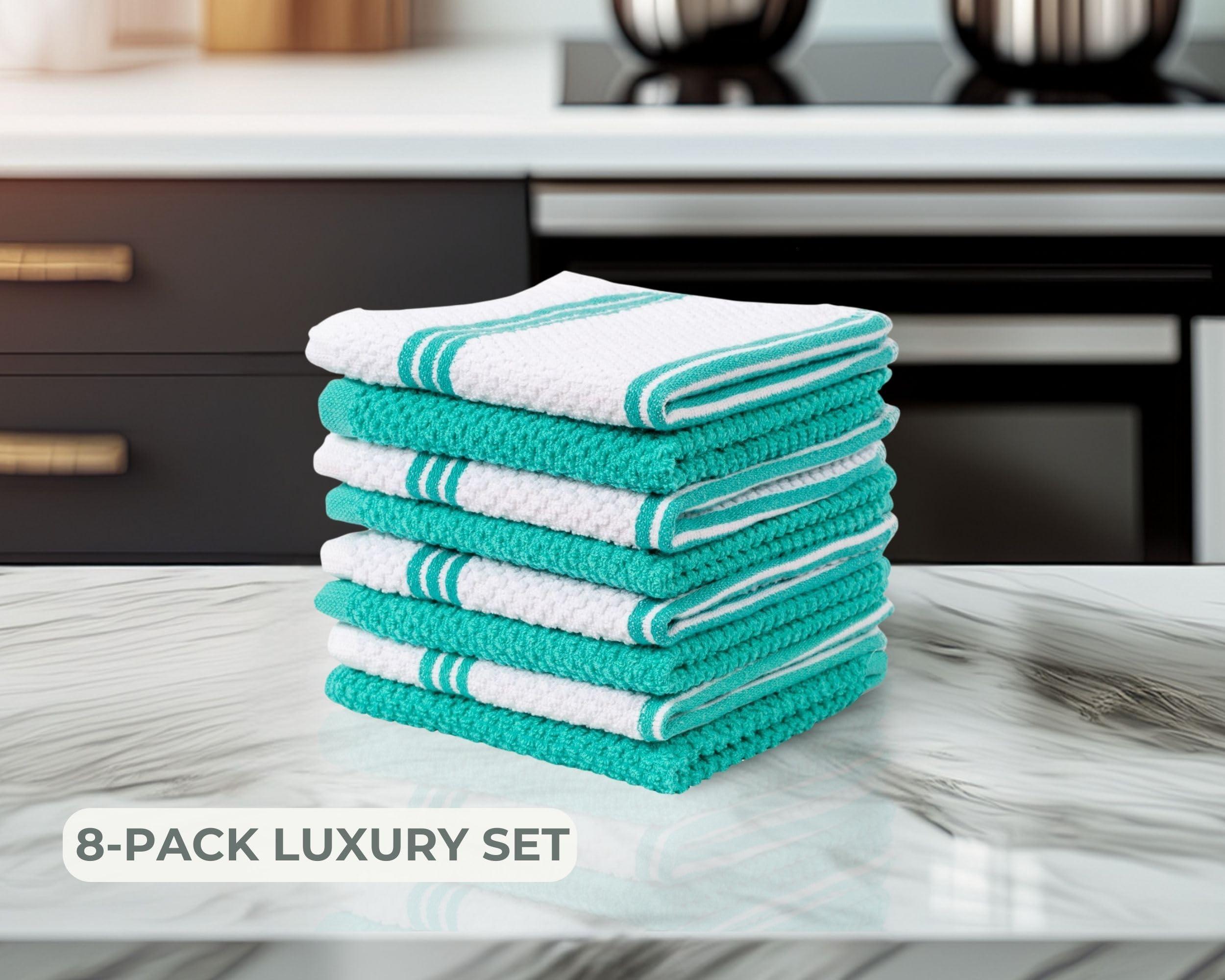 Living Fashions Living Fashions 8 Pack Dish Cloths for Washing Dishes - 100% Cotton Absorbent Dish Towels Size 12\" x 12\" - Perfect Dish Rags for Washing Dishes - Kitchen Rags and Washcloths for Dishes