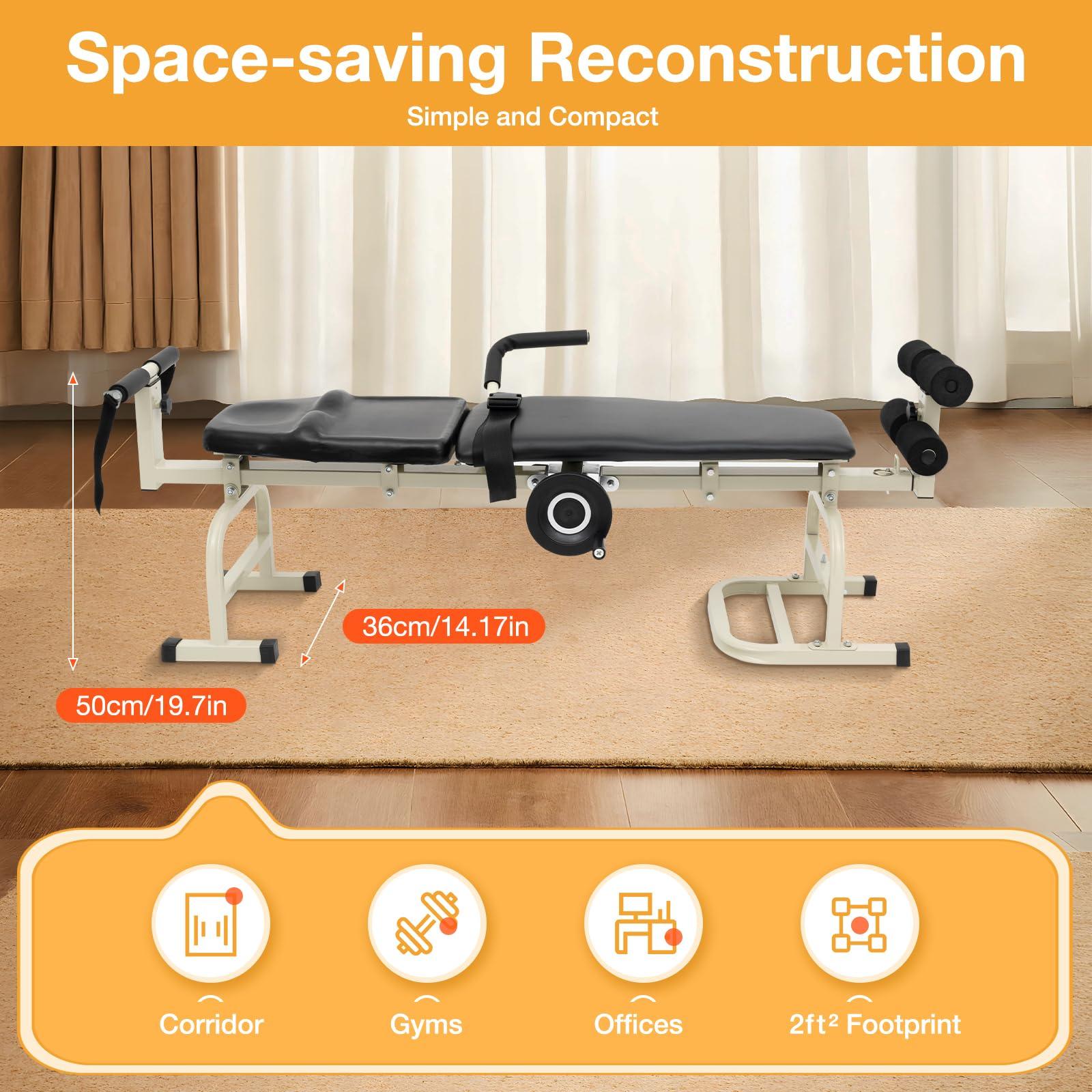 LYNICESHOP Multifunctional Spine Stretcher Machine Therapy Table, Cervical Traction Back Strencher Lumbar Bed Body Stretching Spine Cervical Stretcher Vertebra Lumbar