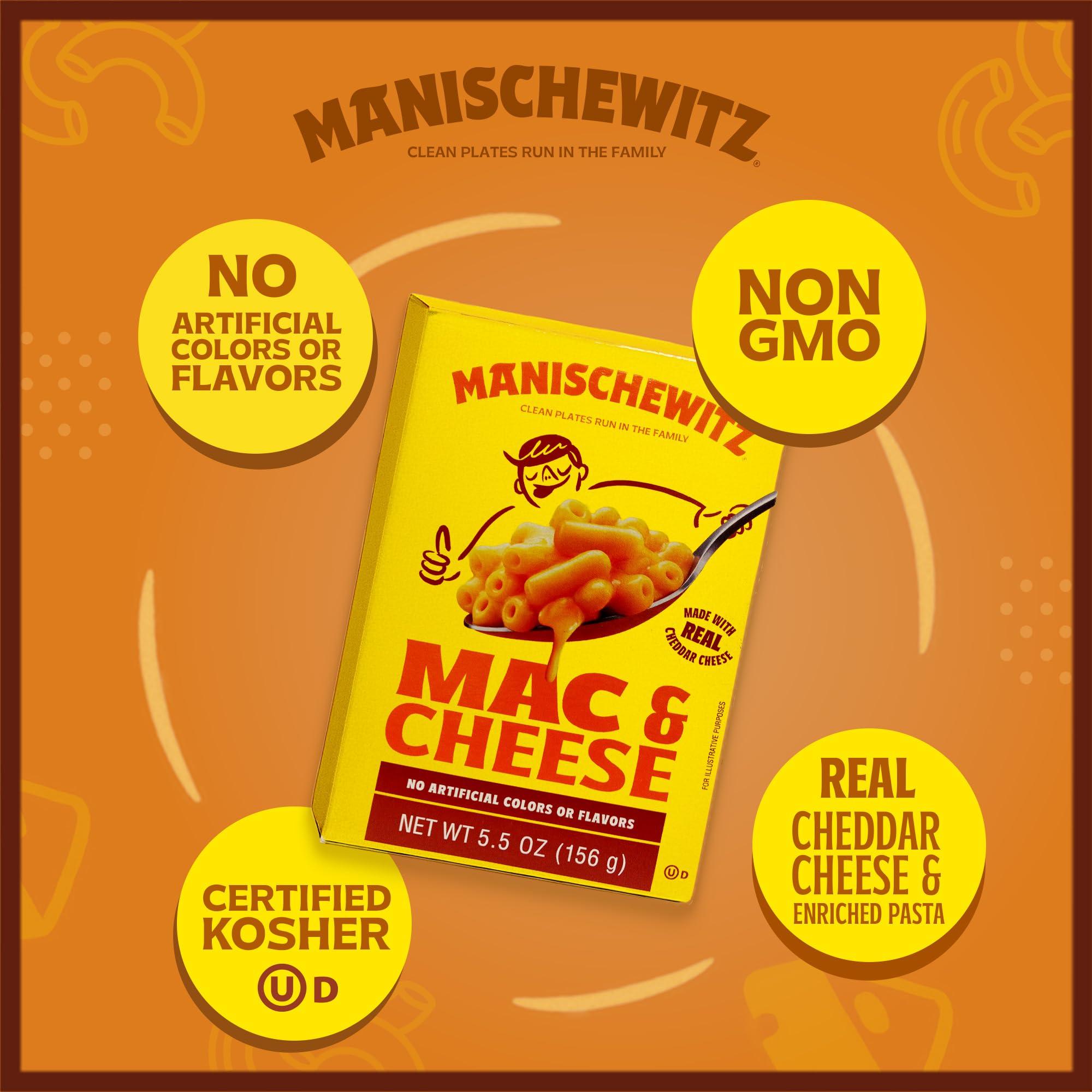 Manischewitz Manischewitz Kosher Mac & Cheese, 5.5oz (4 Pack) Made with Real Cheddar Cheese, No Artificial Colors of Flavors, Certified Kosher