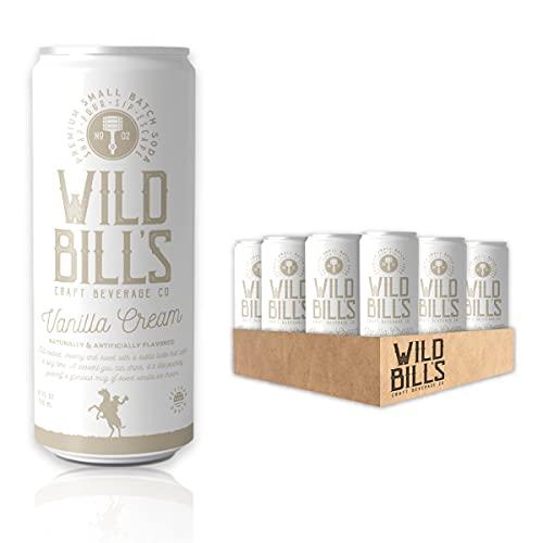 Wild Bill's Wild Bill\'s Vanilla Cream and Ginger Ale Soda Bundle, Classic Craft Soda Pop Soft Drinks, Sodas Made with Pure Cane Sugar, Caffeine Free, NO High Fructose Corn Syrup, Gluten Free, Vegan, 12 Oz 24 Pack