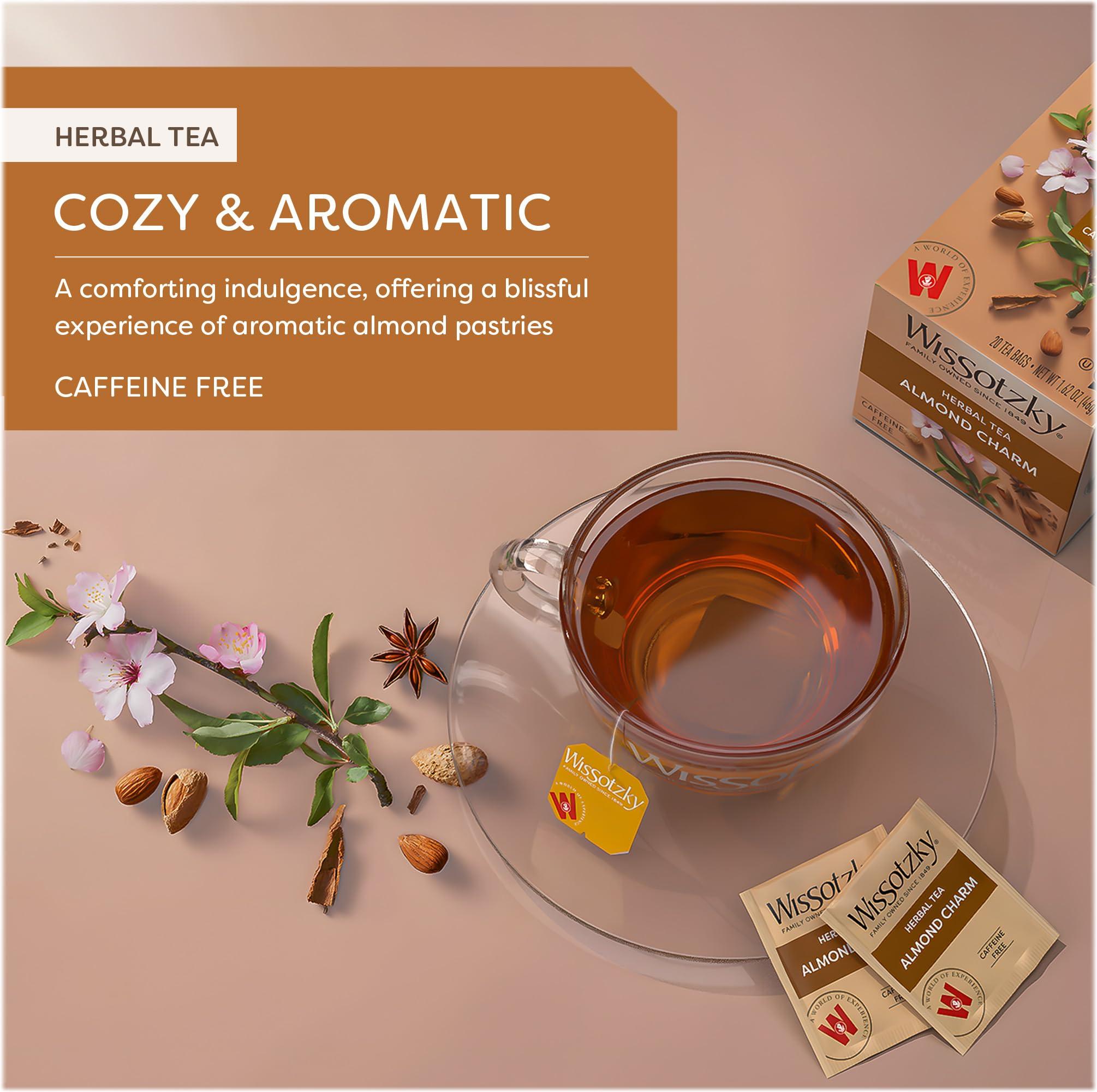 Wissotzky Wissotzky Almond Charm Tea Bags, 20 Tea Bags | Caffeine Free | AKA Chemdat Hashaked | Delicious Aroma