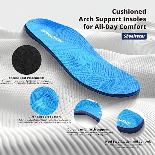 Shoeltecor Shoeltecor Insoles Relieve Plantar Fasciitis Overpronation Heel Pain,Correction of Flat feet and High Arch,Providing Excellent Shock Absorption and Cushioning,Bundle with Manual Foot Massagers
