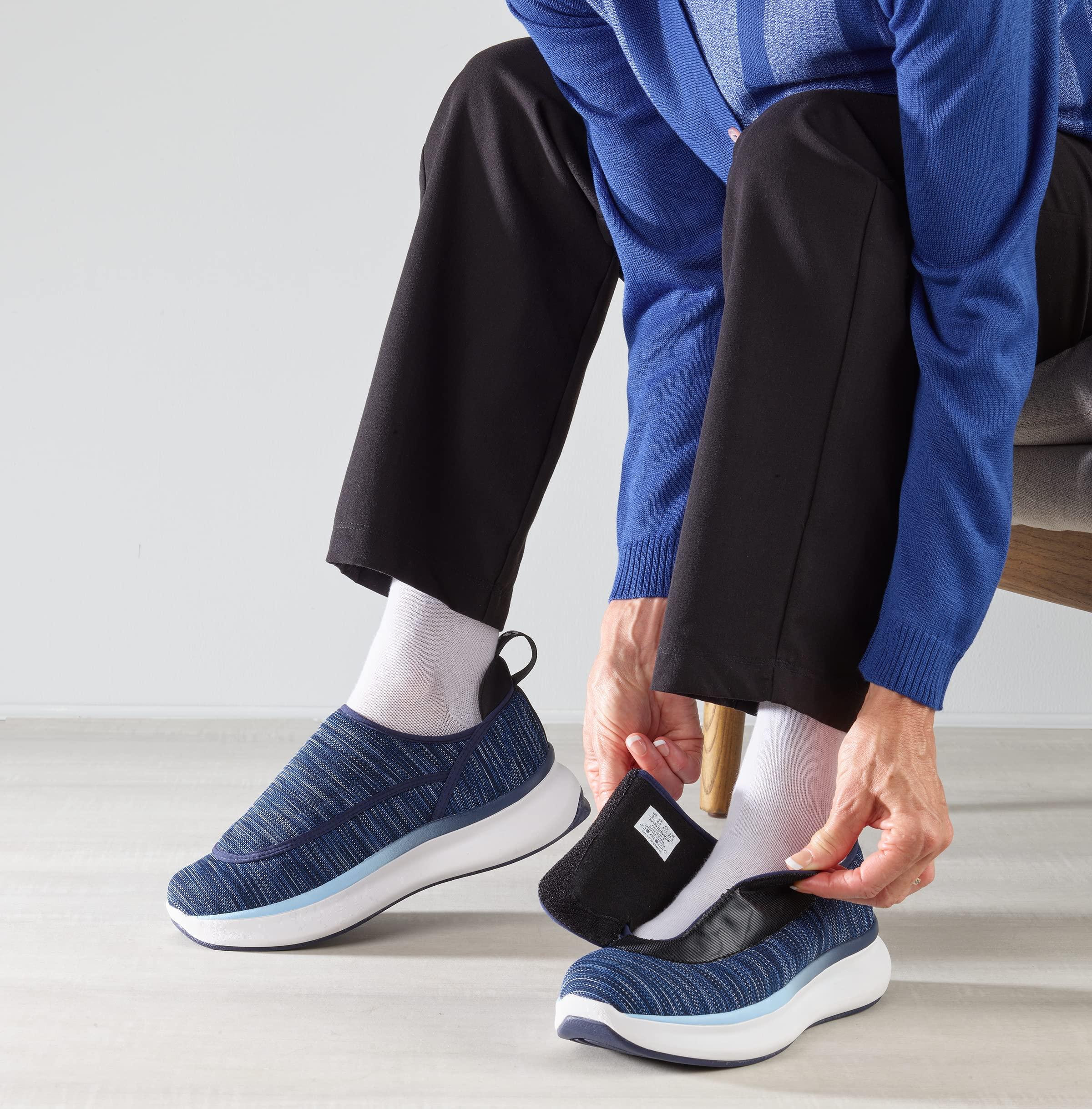 Silvert\'s Adaptive Clothing & Footwear Womens Extra Wide Comfort Shoes with Easy Closures for Adjustable Fit - Black 10