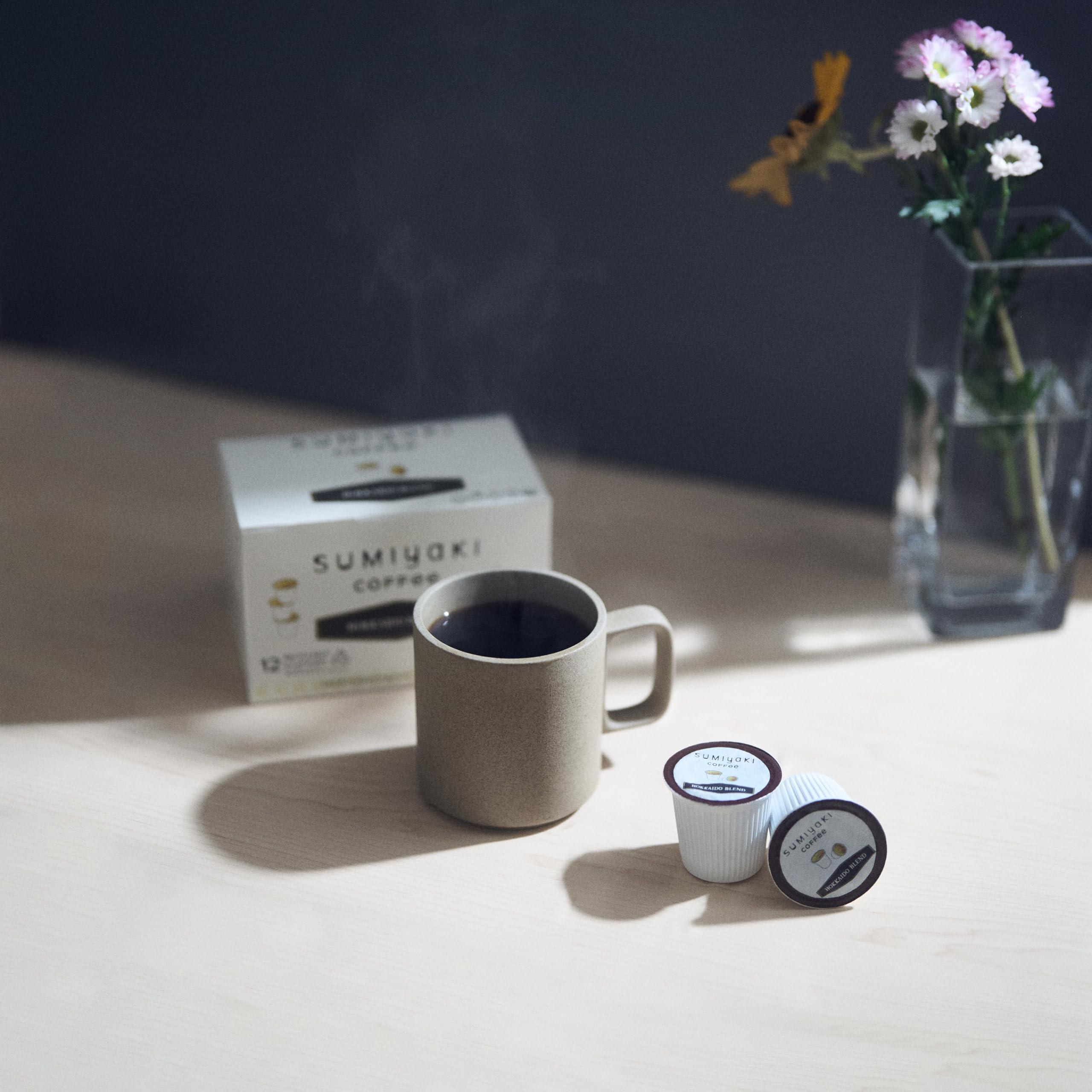 JAPANESE COFFEE CO. ROASTED WITH IN JAPAN Hokkaido Sumiyaki Blend Coffee K-Cups - Smooth & Balanced, Single Serve Pods, Compatible with Keurig Brewers, 12 Count