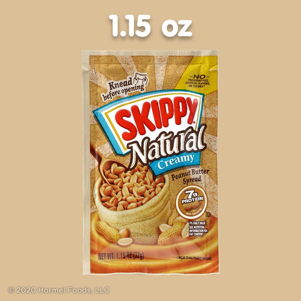 SKIPPY SKIPPY Natural Creamy Peanut Butter Spread Individual Squeeze Packs, 1.15 Ounce (8 Pouches)