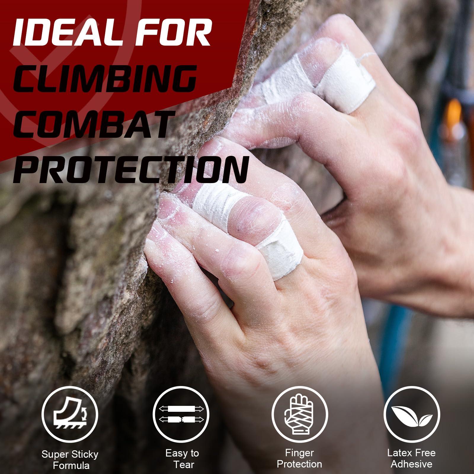 MUSEFITR Pro Finger Tape 8 Pack - 0.5 x 45 Ft Black Athletic Sports Tape for Rock Climbing,BJJ,Jiu-Jitsu,Wrestling,Judo