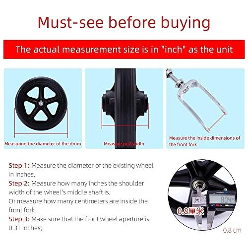 HBCH HBCH Universal Caster A Pair of Manual Wheelchair Front Wheel 6 Inch 7 Inch 8 Inch Solid Walker Replacement Wheels Front Small Tire - Front Wheelchair Caster with Bearing - Anti-Slip