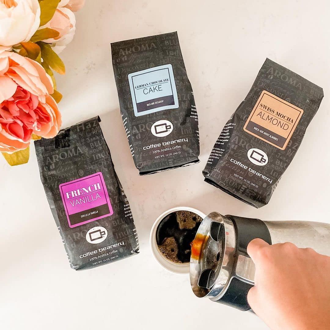 Coffee Beanery Coffee Beanery French Vanilla Flavored Coffee, 1-1.75oz Try Me Size Coffee Sampler, Light-Medium Roast