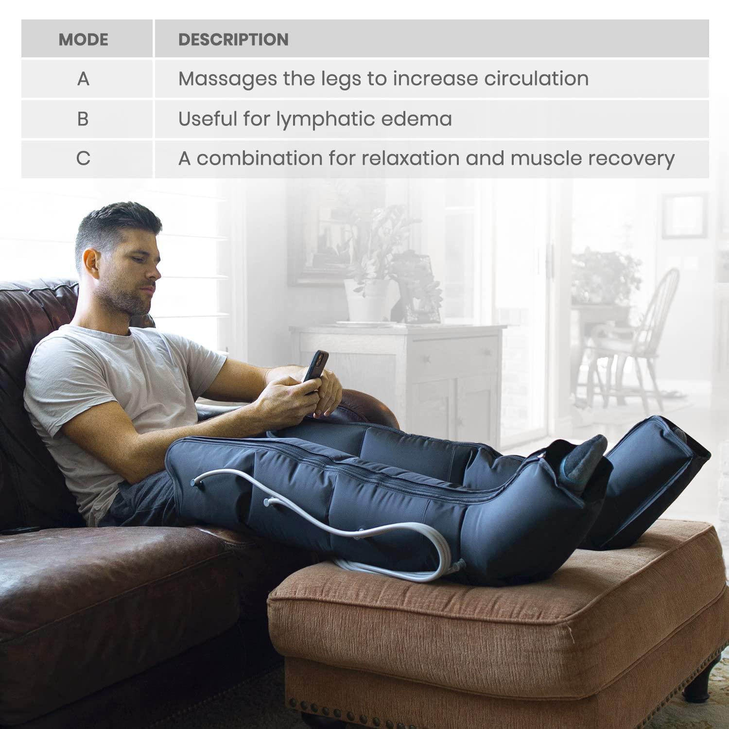 Vive Vive Leg Recovery System for Athletes - Sequential Compression Device SCD Machine for Lymphedema, Air Compression Massage, Circulation, Relaxation, Swelling, Cramps, & Pain Relief (FSA HSA Approved)