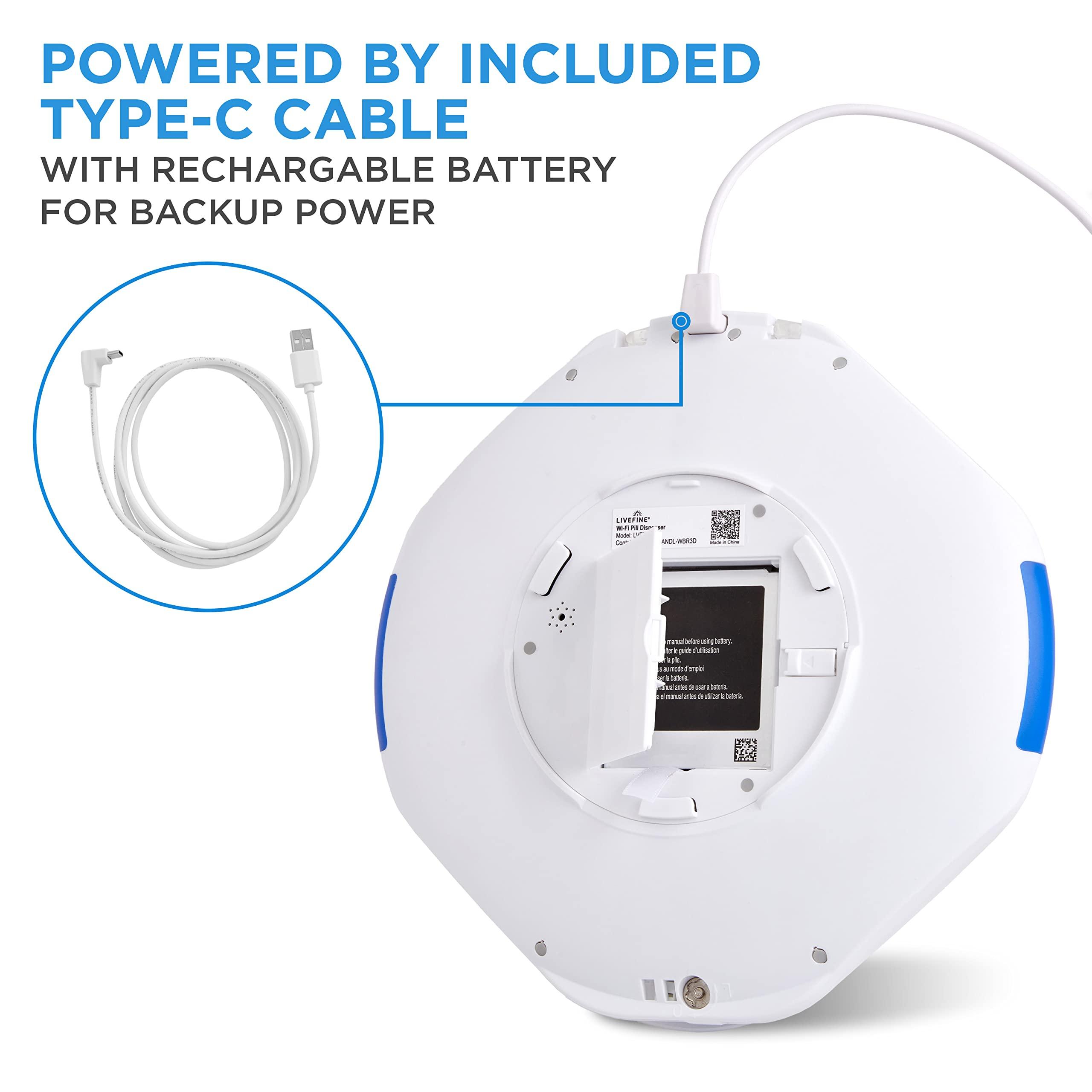 Live Fine LiveFine Smart WiFi Automatic Pill Dispenser Clear Lid | 28-Day Medication Organizer Up to 9 Doses Per Day for Care Monitoring with Lock Key, Light/Sound Alarms for Prescriptions & Vitamins