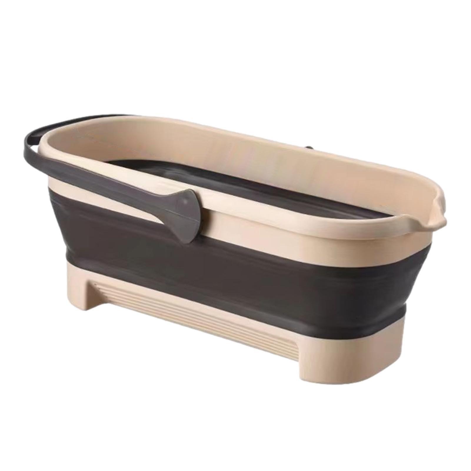 Naysku Large Collapsible Bucket - Collapsible Rectangular Handy Basket/Bucket, Portable Rectangular Folding Bucket with Sturdy Handle, Multiuse Water Bucket for Cleaning Mop, for Camping, Beach Trips