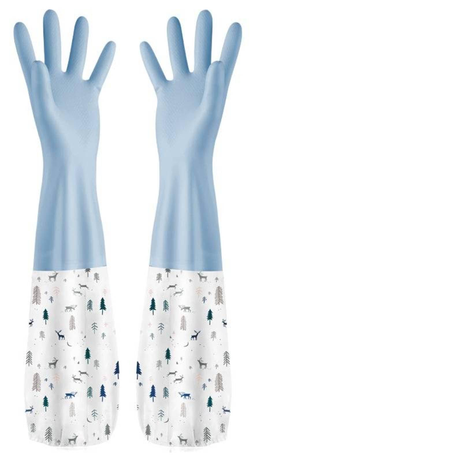 DOOKAA DOOKAA Dishwashing gloves thickened rubber gloves winter laundry warm waterproof gloves winter home latex gloves