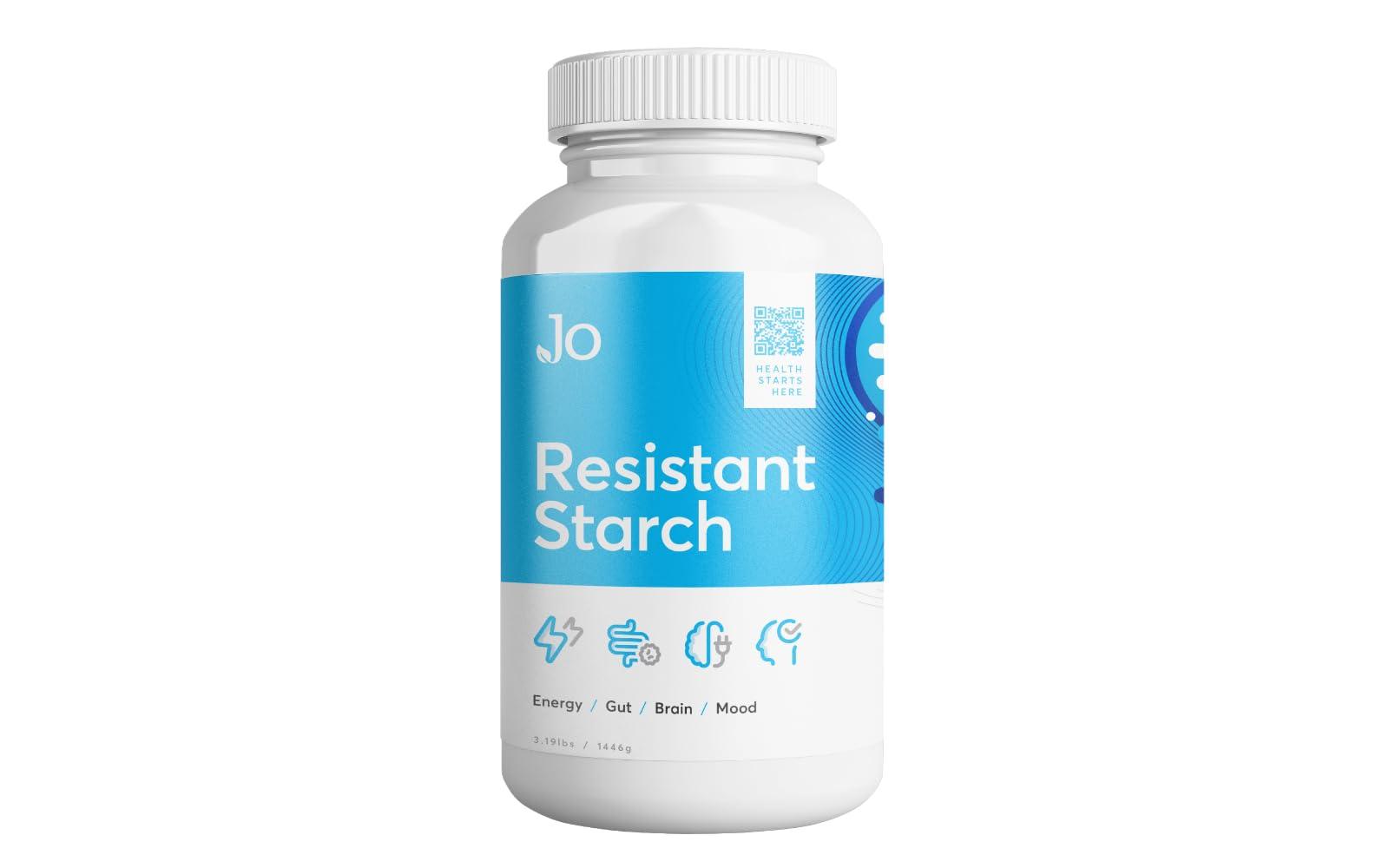 Jo Supplements Jos Resistant Starch Powder - Premium Maize-Derived Superfood, Banana-Free, Lectin-Free - Fiber Supplement to Support Energy, Gut Health, Mood, and Butyrate Production (3LB Supply)
