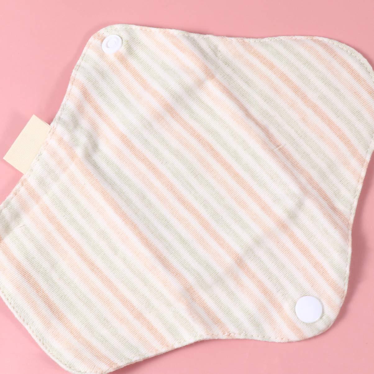EXCEART 5pcs Reusable Pads Washable Cotton Mama Cloth Menstrual Pads Panty Liner Incontinence Napkins Towel for Women Lady Random Pattern