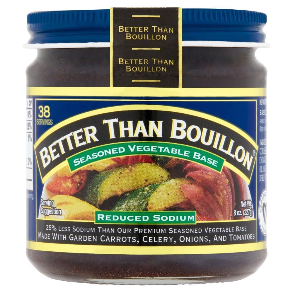 Better Than Bouillon Better Than Bouillon Brand, Reduced Sodium Variety Pack with 1 Chicken Base, 1 Beef Base and 1 Vegetable Base, 8 Ounce Jars (Pack of 3)