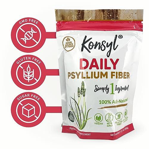 Konsyl Konsyl Daily Psyllium Fiber, 3 Pack, 360g Gusset Bag, Gluten Free, Non GMO, Keto Friendly, Unflavored, Easy Mixing Fiber