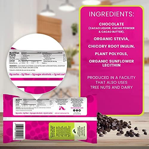 SWEET LUV Keto Sugar Free Chocolate Chips - Stevia Sweetened, 1g Net Carb, 80% Cocoa - Gluten & Dairy Free Vegan Non-GMO Low Carb Paleo Friendly Dark Mini Chocolate Chips For Baking 9 oz (1 Pack)