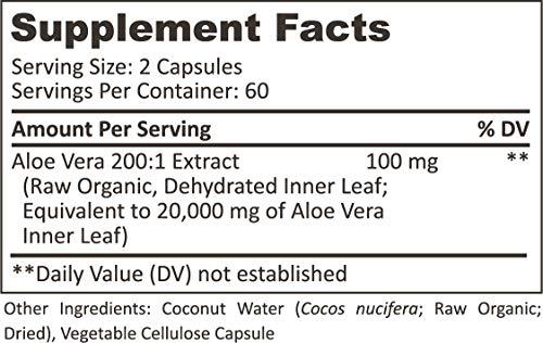 EARTHEN supplements Aloe Vera Supplement | Equivalent to 20,000mg | Made with Organic Ingredients | RAW All Natural | Non-GMO