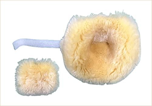 HUAHOO 100% Genuine Sheepskin Heel Protector Protect Feet, Heels & Elbows Bed & Pressure Sores(1 Piece)
