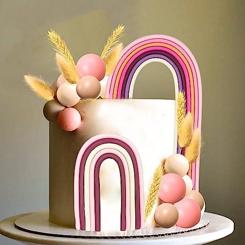 Décor De Gâteau Boho Beige Boho Rainbow Cake Decorations Boho